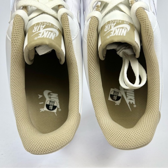 Nike Air Force 1 ‘07 Low White Khaki Men’s Sneakers Size 15 - Picture 9 of 10